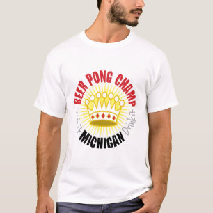 Michigan-Bier Pong Champions-T - Shirt