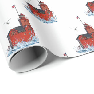 Michigan "Big Red" Leuchtturm Geschenkpapier