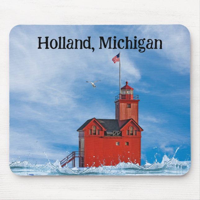 Michigan "Big Red" Leuchtturm Mousepad (Vorne)