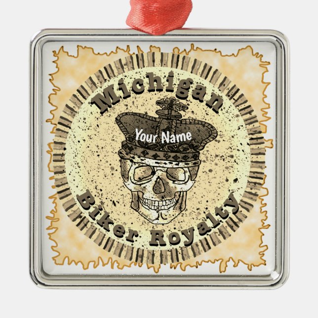 Michigan Biker Ornament Aus Metall (Vorne)