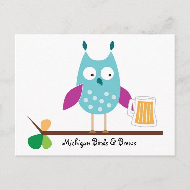 Michigan Birds & Brews Postcard Postkarte (Vorderseite)