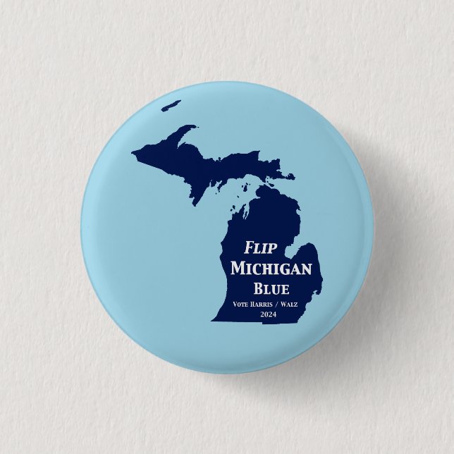 Michigan Blue im Jahr 2024 gedreht Button (Vorderseite)