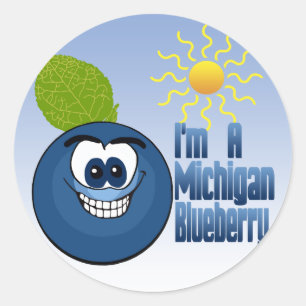 Michigan Blueberry Runder Aufkleber
