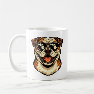 Michigan-Bulldogge mit Sonnenbrille Kaffeetasse