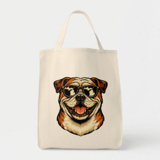 Michigan-Bulldogge mit Sonnenbrille Tragetasche