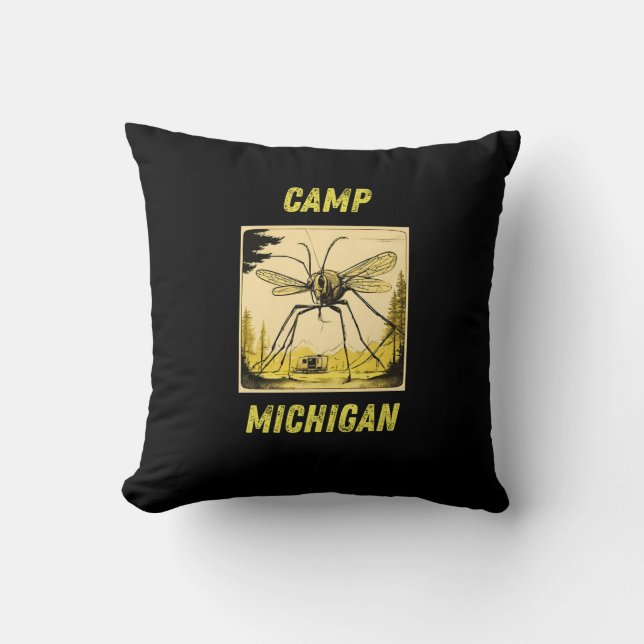 Michigan camping - coussin parfait pour votre camp (Recto)