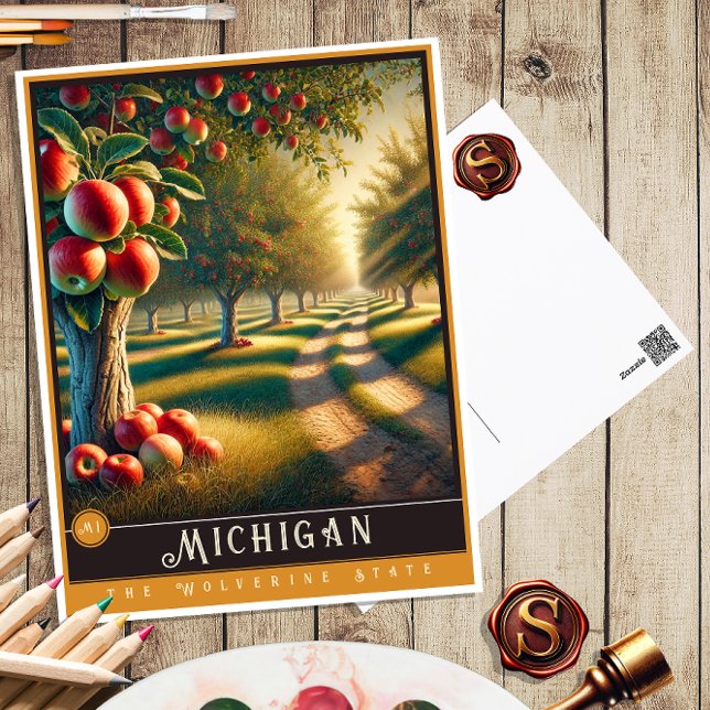 Michigan | Carte postale État hyper-réaliste (Créateur téléchargé)