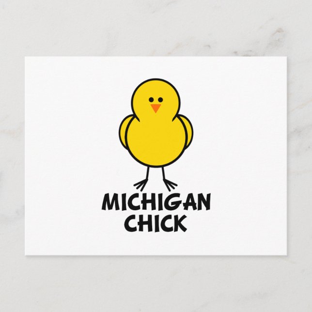 Michigan Chick Postkarte (Vorderseite)