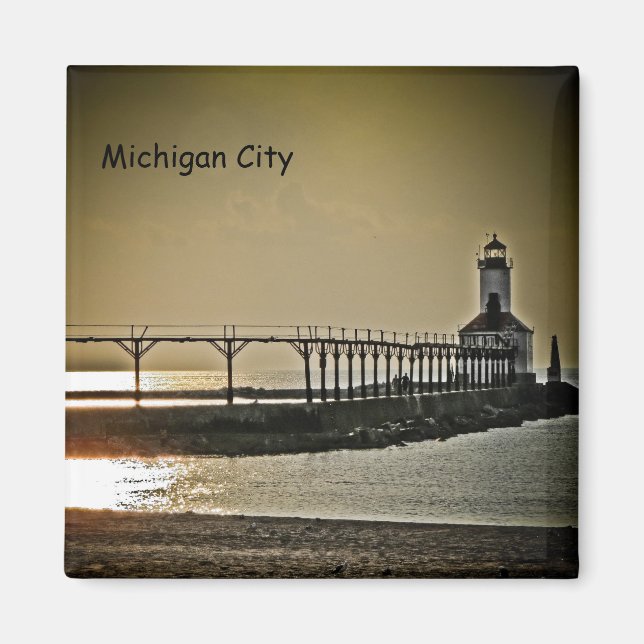 Michigan City Indiana Lighthouse Magnet (Vorne)