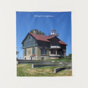 Michigan-City-Leuchtturm-Tapete Wandteppich