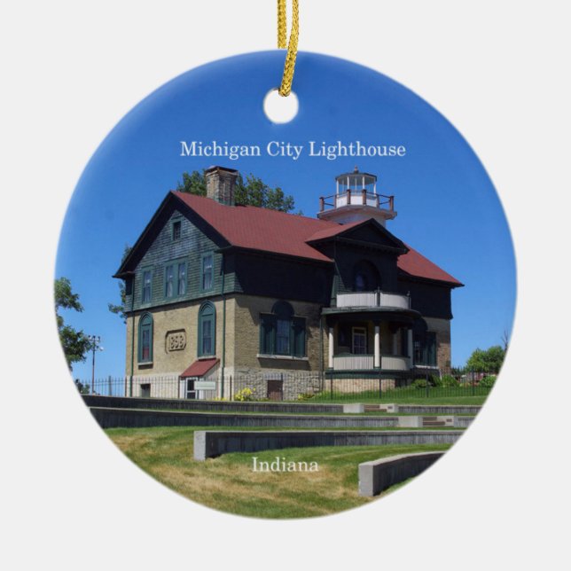 Michigan City Lighthouse Circle Ornament (Vorne)