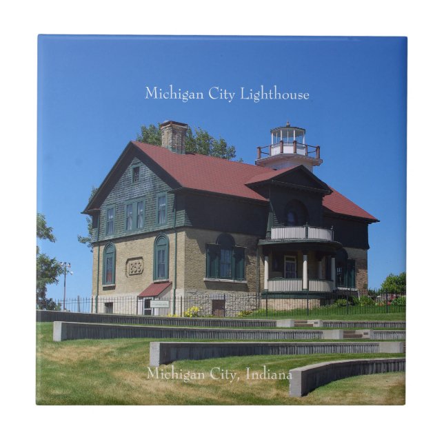 Michigan City Lighthouse Fliesen (Vorderseite)