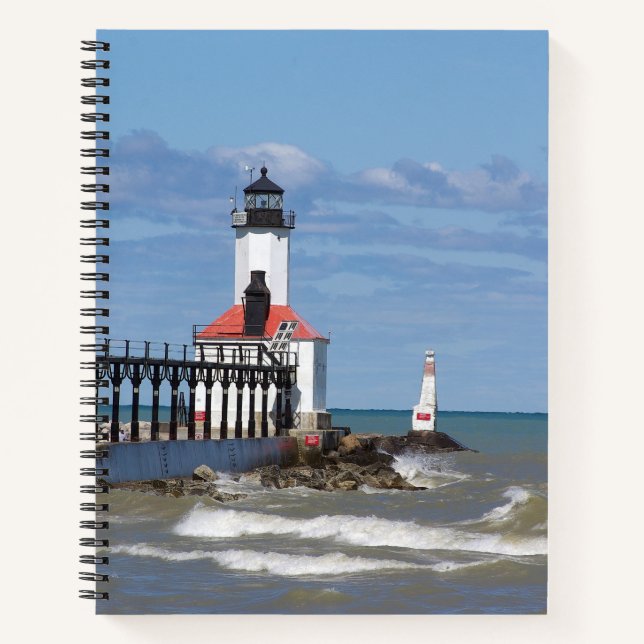 Michigan City Lighthouses Notebook Notizbuch (Vorderseite)