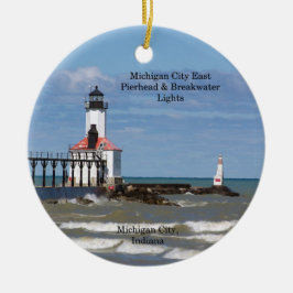 Michigan City Lighthouses runder Ornamente