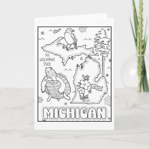 michigan color me collage feiertagskarte