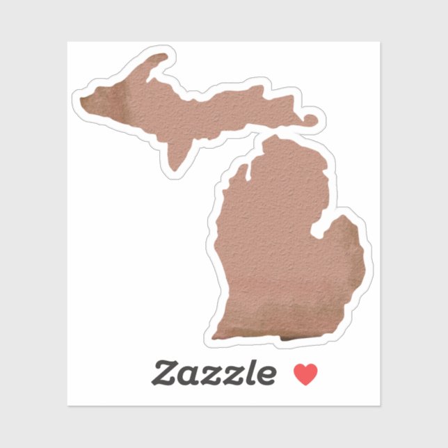 Michigan Copper Silhouette Staat Aufkleber (Blatt)