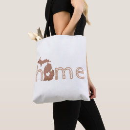 Michigan Copper Staat Silhouette mit Zuhause Text Tasche