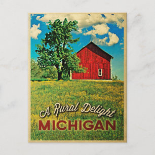Michigan Country Roter Stall Postkarte