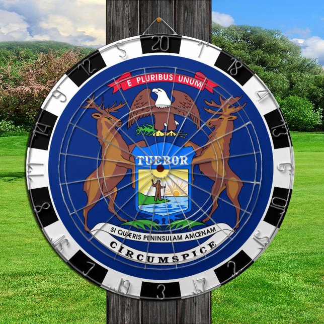 Michigan Dartboard USA & Michigan Flag / Spielbret Dartscheibe (Von Creator hochgeladen)