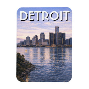 Michigan Detroit Skyline Reise Magnet