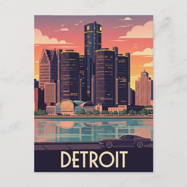 Michigan Detroit Travel Postkarte (Vorderseite)