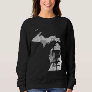 Michigan Disc Golf Staat mit Aktionskorb Distresse Sweatshirt
