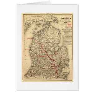 Michigan-Eisenbahn-Zug-Karte 1886