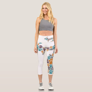 Michigan Empreintes de pattes Yoga Capri Leggings
