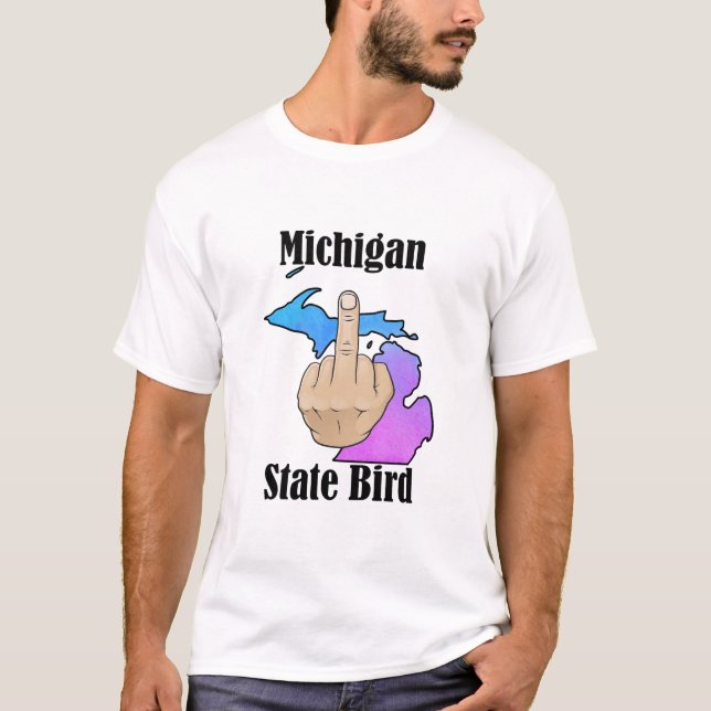 Michigan État t-shirt couleur du doigt central (Devant)