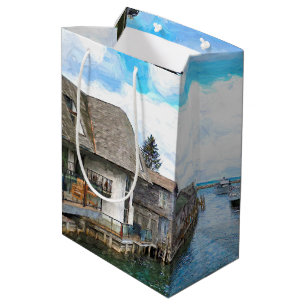 Michigan Fish Town Malerei Mittlere Geschenktüte