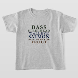 Michigan Fishing Theme Kids T-Shirt