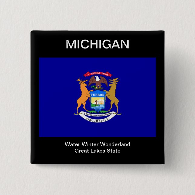 Michigan Flag Button (Vorderseite)