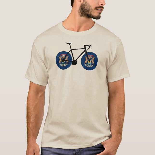 Michigan Flag Cycling T-Shirt (Vorderseite)