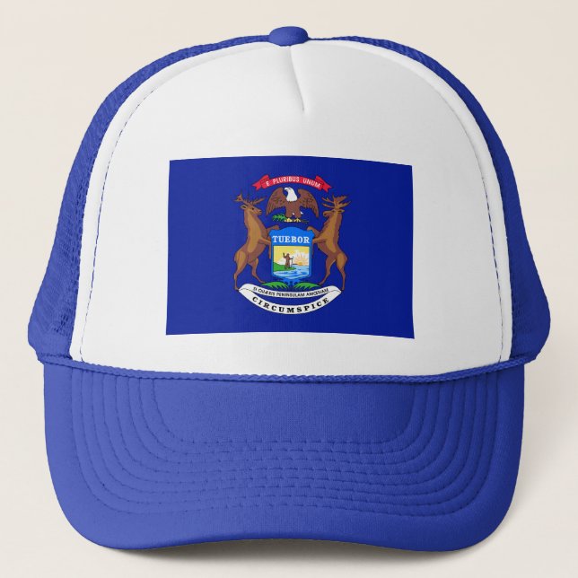 Michigan Flag Hat Truckerkappe (Vorderseite)