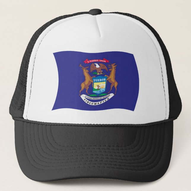 Michigan Flag Hat Truckerkappe (Vorderseite)