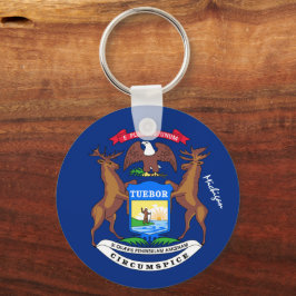 Michigan Flag & Michigan Urlaub, Patrioten/Sport Schlüsselanhänger