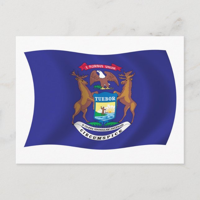 Michigan Flag Postcard Postkarte (Vorderseite)