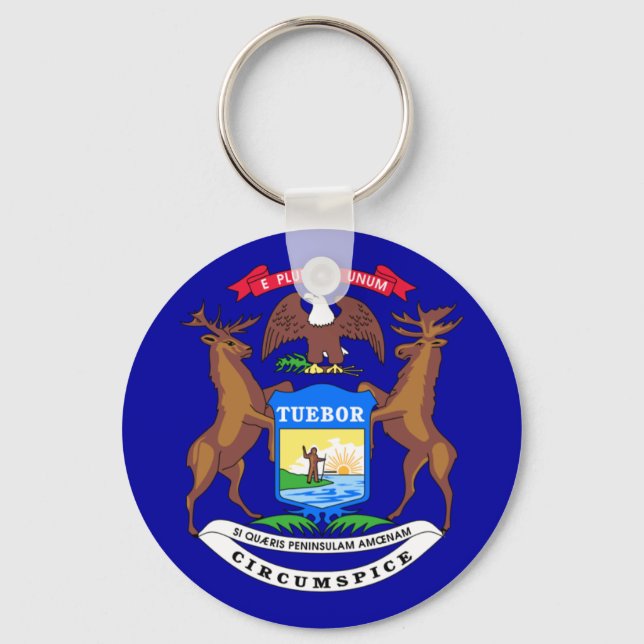 Michigan Flag Schlüsselanhänger (Vorderseite)