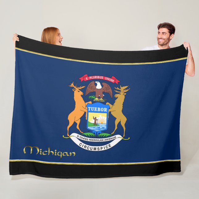 Michigan-Flagge Fleecedecke (Beispiel)