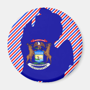 Michigan-Flaggen-Karte Magnet