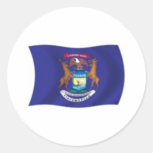 Michigan-Flaggenaufkleber Runder Aufkleber