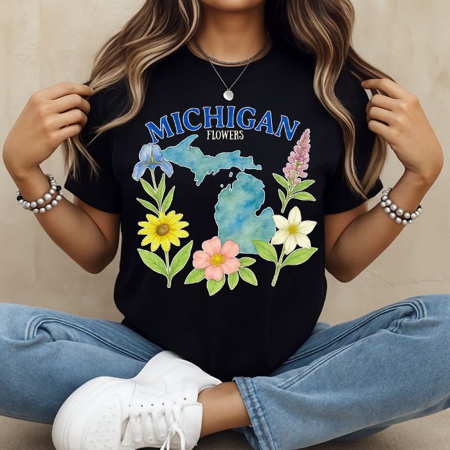 Michigan Fleurs T-Shirt imprimé floral (Michigan Flowers Tee)