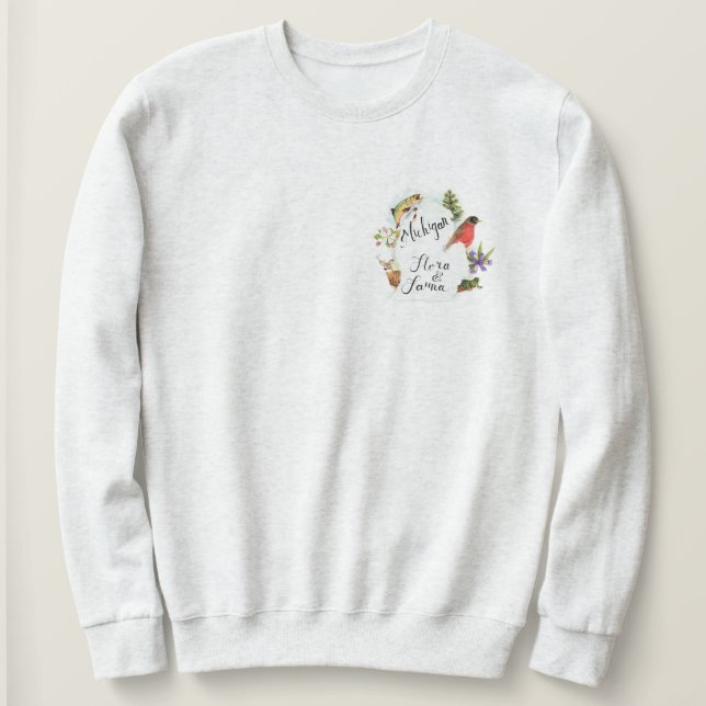 Michigan-Flora u. Fauna-Shirt Sweatshirt (Design vorne)