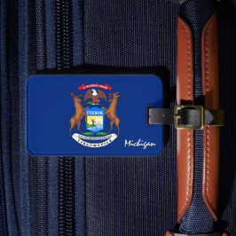 Michigan-Gepäckmarken, patriotische Michigan-Flagg Gepäckanhänger