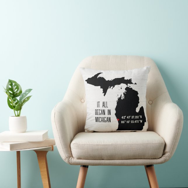 Michigan GPS-Koordinaten Kissen (Stuhl )