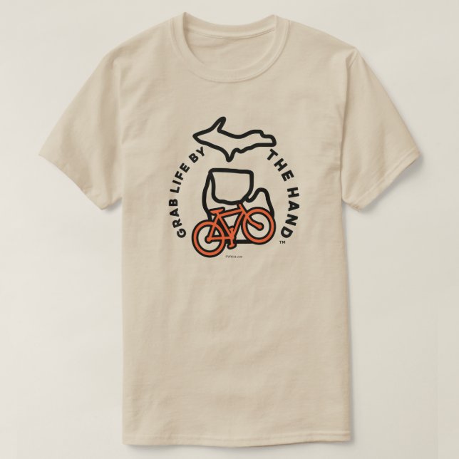 Michigan - Grab Life by Hand™ Bike T - Shirt (Design vorne)