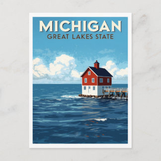 Michigan Great Lakes Leuchtturm Postkarte