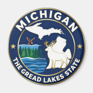 MICHIGAN Great Lakes State Erbe Magnet