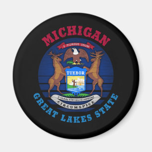MICHIGAN GREAT SEES STAAT FLAG MAGNET