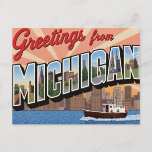 Michigan Grüße groß Postkarte